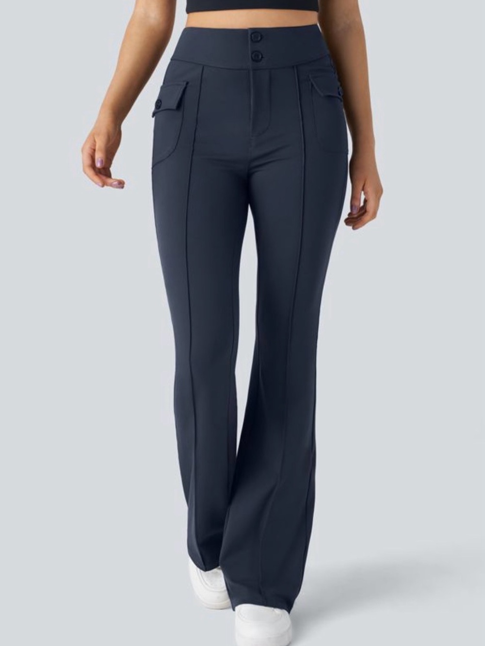 Halara High Waisted Side Flap Pocket Flare Casual Cargo Pants XS tall